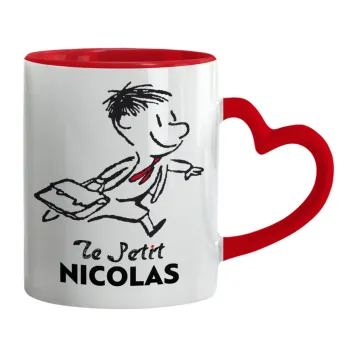 Le Petit Nicolas, Mug heart red handle, ceramic, 330ml