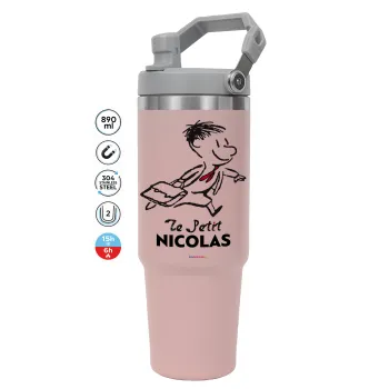 Le Petit Nicolas, ΡΟΖ χρώματος Θερμός Ανοξείδωτο 890ml (30oz) με χερούλι