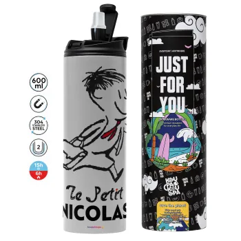 Le Petit Nicolas, Tumbler ποτήρι θερμό ΓΚΡΙ από ανοξείδωτο ατσάλι 600ml