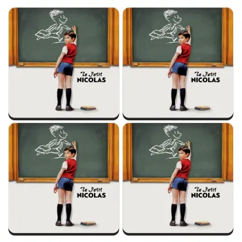 Le Petit Nicolas, ΣΕΤ 4 Σουβέρ ξύλινα τετράγωνα (9cm)