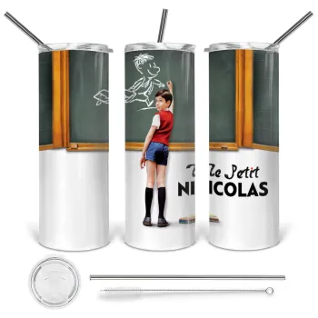 Le Petit Nicolas, Tumbler stainless steel 600ml, with metal straw & cleaning brush
