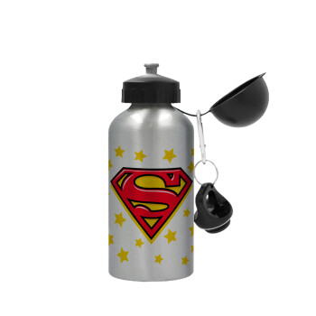Superman Blue, Metallic water jug, Silver, aluminum 500ml