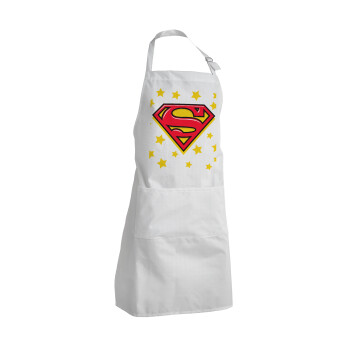 Superman Blue, Adult Chef Apron (with sliders and 2 pockets)