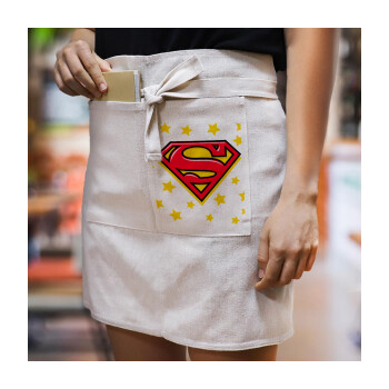 Superman Blue, Ποδιά Μέσης με διπλή τσέπη Barista/Bartender, Beige