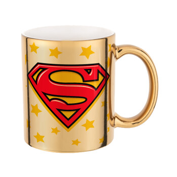 Superman Blue, Mug ceramic, gold mirror, 330ml