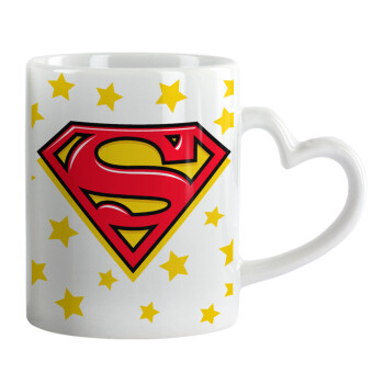 Superman Blue, Mug heart handle, ceramic, 330ml