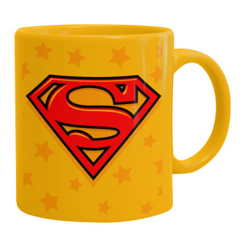 Superman Blue, Ceramic coffee mug yellow, 330ml (1pcs)