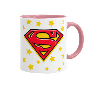 Superman Blue, Mug colored pink, ceramic, 330ml