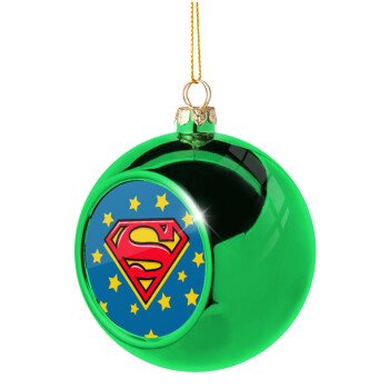 Superman Blue, Χριστουγεννιάτικη μπάλα δένδρου Πράσινη 8cm