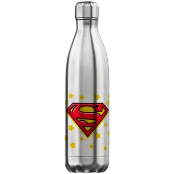 Superman Blue, Inox (Stainless steel) hot metal mug, double wall, 750ml