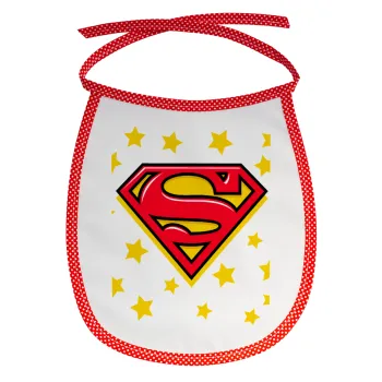 Superman Blue, Σαλιάρα μωρού αλέκιαστη με κορδόνι Κόκκινη