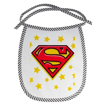 Superman Blue, Σαλιάρα μωρού αλέκιαστη με κορδόνι Μαύρη