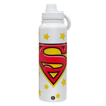 Superman Blue, Θερμός 1L Ανοξείδωτο με Βάση Κινητού & Διπλά Τοιχώματα