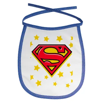 Superman Blue, Σαλιάρα μωρού αλέκιαστη με κορδόνι Μπλε