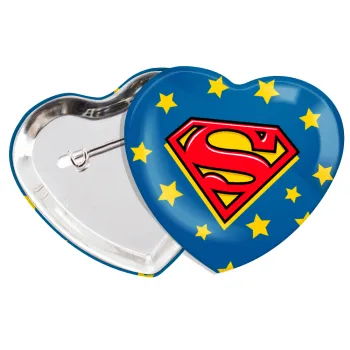 Superman Blue, Κονκάρδα παραμάνα καρδιά (57x52mm)