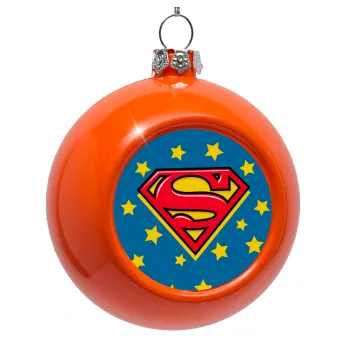 Superman Blue, Orange Christmas tree ornament bauble 8cm