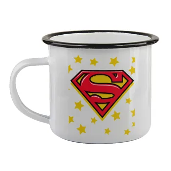 Superman Blue, Κούπα εμαγιέ με μαύρο χείλος 360ml