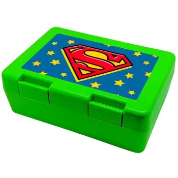 Superman Blue, Children's cookie container GREEN 185x128x65mm (BPA free plastic)