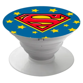 Superman Blue, Phone Holders Stand  White Hand-held Mobile Phone Holder