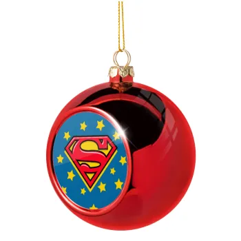Superman Blue, Christmas tree ball Red 8cm