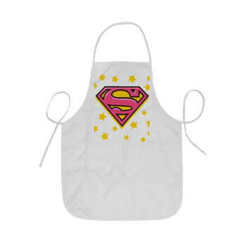 Superman Pink, Ποδιά Σεφ ολόσωμη κοντή  Παιδική (44x62cm)