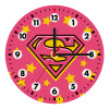 Superman Pink, Ρολόι τοίχου ξύλινο (20cm)