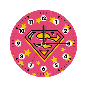 Superman Pink, Ρολόι τοίχου ξύλινο (20cm)