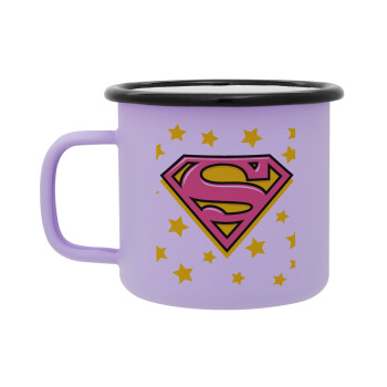 Superman Pink, Κούπα Μεταλλική εμαγιέ ΜΑΤ Light Pastel Purple 360ml