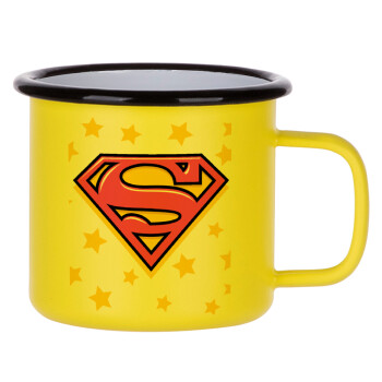 Superman Pink, Κούπα Μεταλλική εμαγιέ ΜΑΤ Κίτρινη 360ml