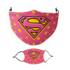 Superman Pink, Μάσκα υφασμάτινη Ενηλίκων πολλαπλών στρώσεων με υποδοχή φίλτρου