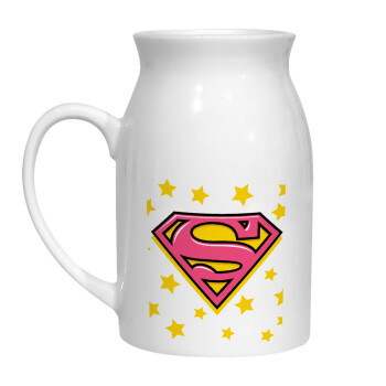 Superman Pink, Milk Jug (450ml) (1pcs)