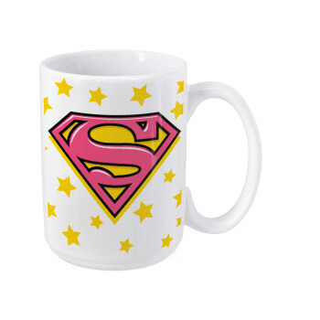 Superman Pink, Κούπα Mega, κεραμική, 450ml
