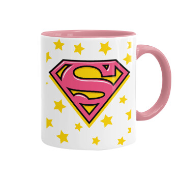 Superman Pink, Mug colored pink, ceramic, 330ml