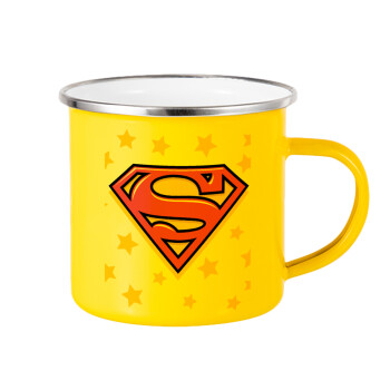 Superman Pink, Κούπα Μεταλλική εμαγιέ Κίτρινη 360ml