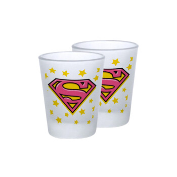 Superman Pink, Σφηνοπότηρα γυάλινα 45ml του πάγου (2 τεμάχια)