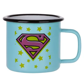 Superman Pink, Κούπα Μεταλλική εμαγιέ ΜΑΤ σιέλ 360ml