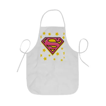 Superman Pink, Ποδιά Σεφ ολόσωμη κοντή  Παιδική (44x62cm)