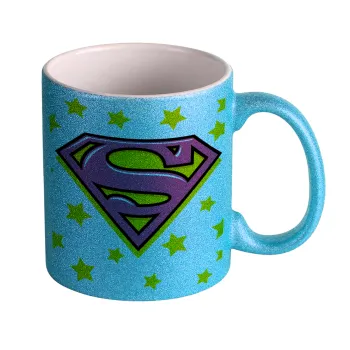 Superman Pink, Κούπα Σιέλ Glitter που γυαλίζει, κεραμική, 330ml