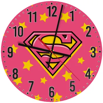 Superman Pink, Ρολόι τοίχου ξύλινο (30cm)