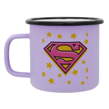 Superman Pink, Κούπα Μεταλλική εμαγιέ ΜΑΤ Light Pastel Purple 360ml