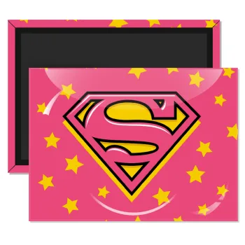 Superman Pink, Ορθογώνιο μαγνητάκι ψυγείου διάστασης 9x6cm