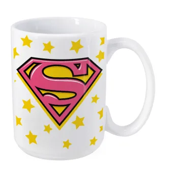 Superman Pink, Κούπα Mega, κεραμική, 450ml