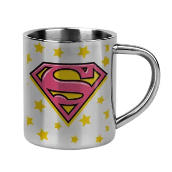 Superman Pink, Mug Stainless steel double wall 300ml