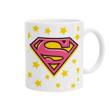 Superman Pink, Ceramic coffee mug, 330ml