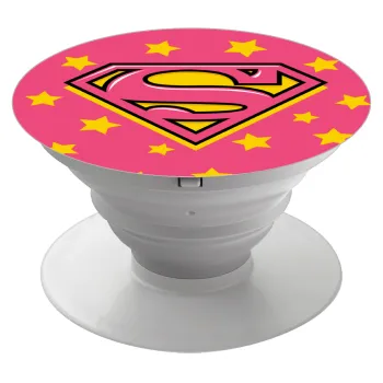 Superman Pink, Phone Holders Stand  White Hand-held Mobile Phone Holder