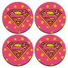 SET of 4 round wooden coasters (9cm)