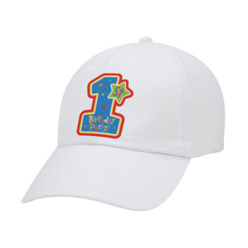 Happy 1st Birthday, Καπέλο Baseball Λευκό (5-φύλλο, unisex)