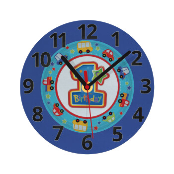 Happy 1st Birthday, Ρολόι τοίχου γυάλινο (20cm)