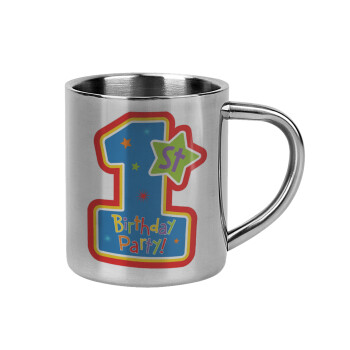 Happy 1st Birthday, Mug Stainless steel double wall 300ml