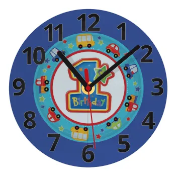 Happy 1st Birthday, Ρολόι τοίχου γυάλινο (20cm)